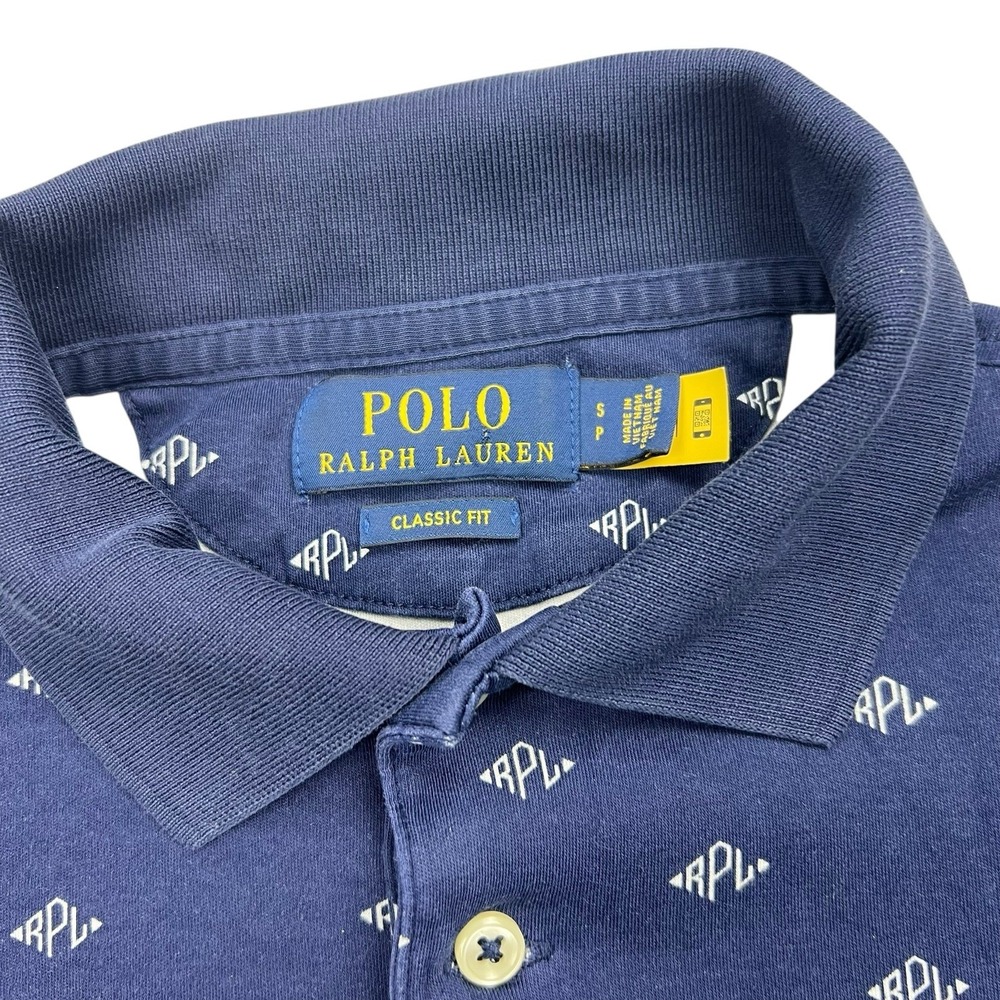 Polo‎ Ralph Lauren Polo Shirt Mens Size Small Navy Blue Classic Fit RPL Logo - Picture 4 of 5